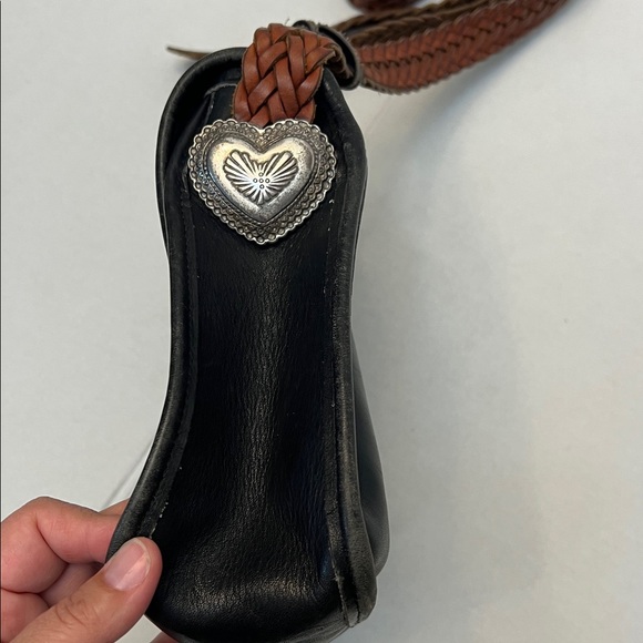 VINTAGE 90’s BRIGHTON LEATHER BRAIDED STRAP CROSSBODY BAG - Picture 5 of 16